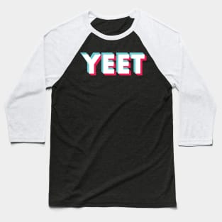 Yeet Glitch White Baseball T-Shirt